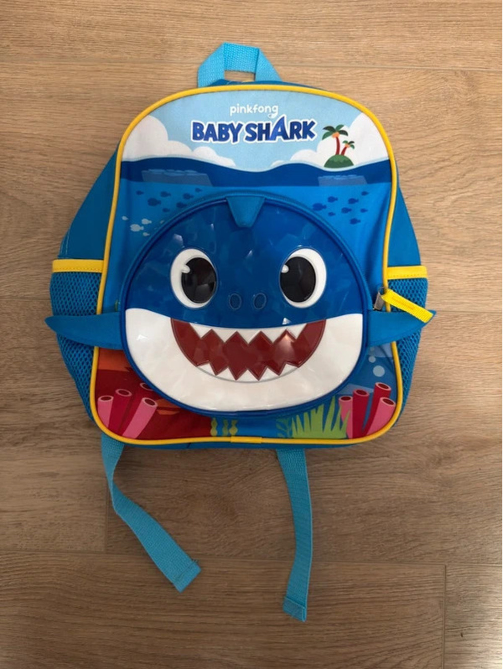 Pinkfong Baby Shark Kids Backpack Blue 3D Shark Face Toddler Preschool 2021